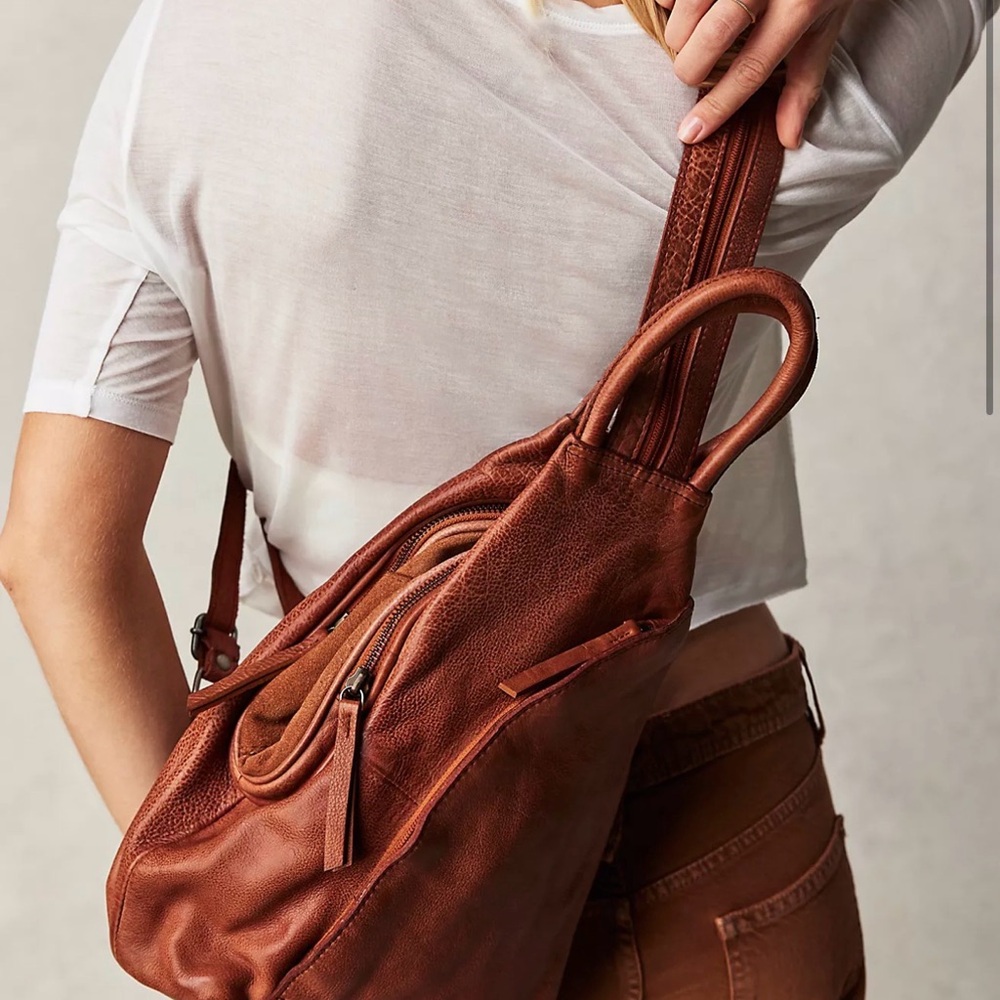 Free People Tan Leather Backpack - Picture 6 of 8